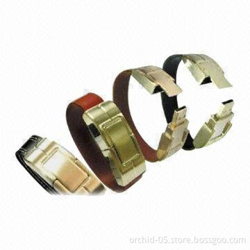 USB Flash Drives with 512MB to 32GB Capacity, Leather Wristband and Metal Case